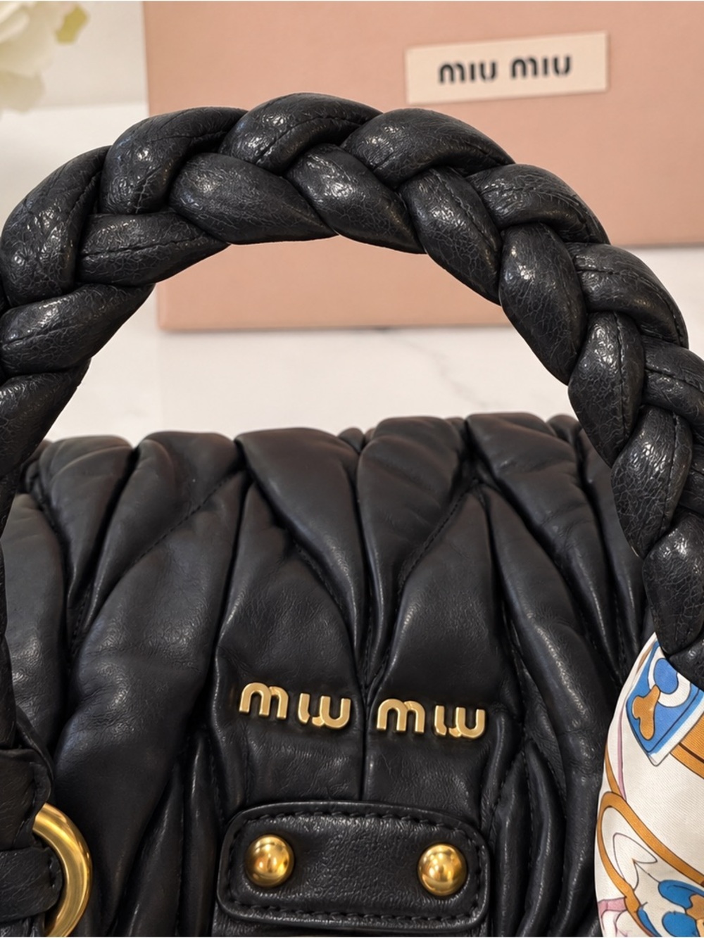 Miu Miu Matelassé Lux Bauletto Aperto Satche - Picture 7 of 11